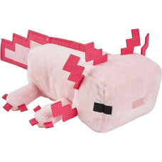 Mattel Minecraft Basic 8-Inch Plush Axolotl Stuffed Animal Figure, Soft Doll Inspired By Video Game Character