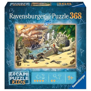 Ravensburger Escape Kids Puzzle - Pirate�S Peril | 368 Piece Jigsaw Game For Kids | Engaging Storyline With Hidden Riddles | Quality Materials, Matte Finish | Fsc Certified, Climate Pledge Friendly