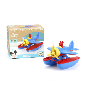 Green Toys Disney Baby Exclusive Mickey Mouse Seaplane, Bluered - Pretend Play, Motor Skills, Kids Bath Toy Floating Vehicle No Bpa, Phthalates, Pvc Dishwasher Safe, Recycled Plastic, Made In Usa
