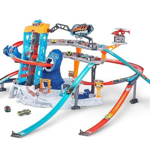 Metal Machines Gorilla Rampage Garage Track Set Vehicle Playset With Mini Toy Racing Car By Zuru Cars Play Set Compatible With Other Brands