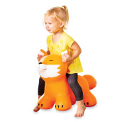 Hearthsong Bouncy Inflatable Animal Jump-Along, 28L X 13.5W X 17.5H, Hand Pump Included, 150 Lbs., Ages 12 Months And Up, Fox