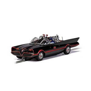 Scalextric Batmobile From 1960'S Batman Television Series 1:32 Slot Race Car C4175, Black & Orange