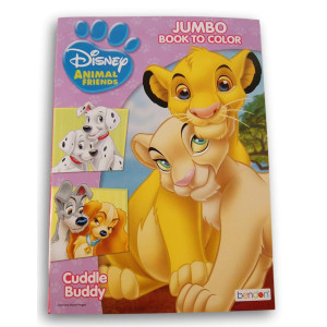 Animal Friends Big Fun Book To Color - Cuddle Buddies - 80 Pages - Inclues Lady And The Tramp, Bambi, Lion King, And More