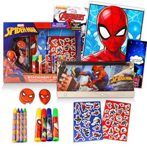 Nick Shop Spider-Man Stationery Set Bundle 30+ Pc Spiderman Stationery With Stickers, Writing Utensils, Sketchpad, And More (Spider-Man Art Set)