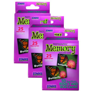 Stages Learning Materials SLM223-3 Insects & Bugs Photographic Memory Matching game - 3 Each