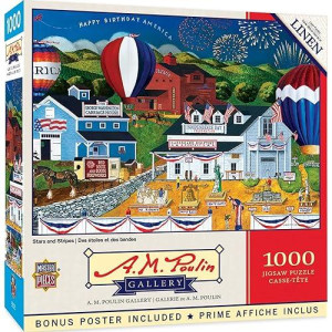 Masterpieces 1000 Piece Jigsaw Puzzle For Adults, Family, Or Kids - Stars And Stripes - 19.25"X26.75"