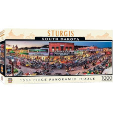 Masterpieces Sturgis Panoramic 1000 Piece Jigsaw Puzzle - 13"X39" For Adults, Family, Or Kids - Matte Finish, Eco-Friendly