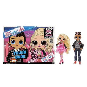 L.O.L. Surprise! Omg Movie Magic Fashion Dolls 2-Pack Tough Dude And Pink Chick With 25 Surprises Including 4 Fashion Looks, 3D Glasses, Accessories And Reusable Playset - Great Gift For Ages 4+