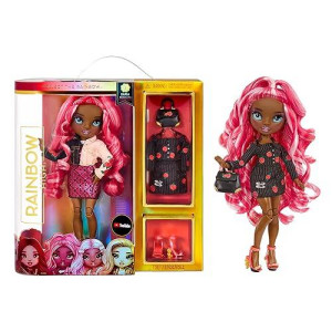 Rainbow High Series 3 Daria Roselyn Fashion Doll - Rose (Pinkish Red) With 2 Designer Outfits To Mix & Match With Accessories, Gift For Kids And Collectors, Toys For Kids Ages 6 7 8+ To 12 Years Old