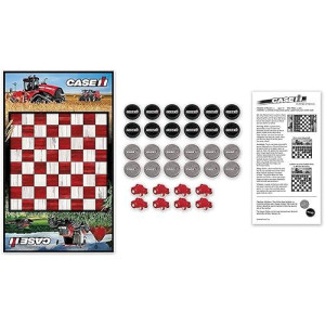 Masterpieces Family Game - Farmall Case Ih Checkers - Officially Licensed Board Game For Kids & Adults