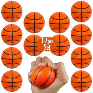 Mini Basketball Stress Balls 12 Pcs Pack | 2.5� Inch Mini Basketballs For Kids | Small Basketball Party Decoration | Party Favors, Small Soft Foam Basketballs | Basketball Party Goodie Toy By Anapoliz