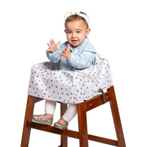 J.L. Childress Healthy Habits By Disposable Restaurant High Chair Cover Individually Wrapped For Travel Convenience, Stars/Hearts/Arrows - Pack Of 12