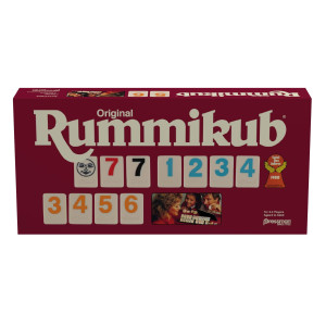 Pressman Original Retro Style Large Numbers Rummikub - Includes Tiles With Bright, Over-Sized, Inset Numbers For Easy Viewing, Multi Color
