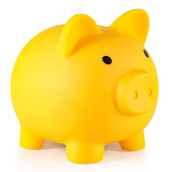 Pjdrllc Piggy Bank, Unbreakable Plastic Money Bank, Coin Bank For Girls And Boys, Medium Size Piggy Banks, Practical Gifts For Birthday, Easter, Baby Shower (Yellow)