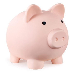 Pjdrllc Piggy Bank, Unbreakable Plastic Money Bank, Coin Bank For Girls And Boys, Medium Size Piggy Banks, Practical Gifts For Birthday, Easter, Baby Shower (Flesh-Colour)