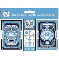 Masterpieces Game Day - Ncaa Unc Tar Heels 2-Pack Playing Cards & Dice Pack - Officially Licensed Set For Adults And Family