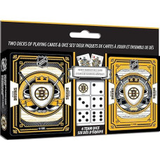 Masterpieces Game Day - Nhl Boston Bruins 2-Pack Playing Cards & Dice Pack - Officially Licensed Set For Adults And Family