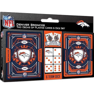Denver Broncos 2pk cardsDice Set