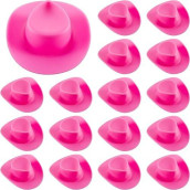 20 Pieces Mini Cowboy Hat For Craft Plastic Tiny Cowgirl Hat Small Western Miniature Doll Party Dress Hat For Dollhouse Shooters Bottle Toppers Decoration(Pink, Cute Style)
