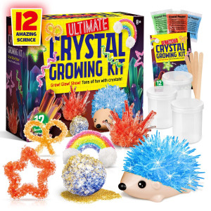 Xxtoys Ultimate Crystal Growing Kit - Growing 12 Different Crystals, Science Kits For Kids Age 8-12 - Science Experiments For Kids 6-8 - Great Gifts For Kids, Toys For Girls And Boys Age 8-10