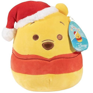 Squishmallow 8" Disney Winnie The Pooh Christmas Plush - Official Kellytoy - Soft And Squishy Holiday Stuffed Animal Toy - Great Gift For Kids