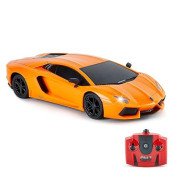 Cmj Rc Cars Lamborghini Lp700-4 Remote Control Rc Car Officially Licensed 1:24 Scale Working Lights 2.4Ghz. Great Kids Play Toy Auto (Orange)