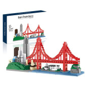 Gift Architecture Skylines: San Francisco Model Building Set Model Kit And Gift For Kids And Adults ,Micro Mini Block 1610Pieces (With Color Package Box)