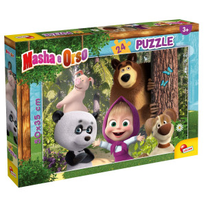 Liscianigiochi 86078 Puzzle Plus 24-Diventiamo Amici Masha And The Bear Kids, Multi-Coloured