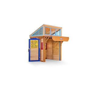 Little Tikes Real Wood Adventures 5-In-1 Game House, Outdoor Wood Game Playhouse For All Kids, Boys And Girls Ages 3+