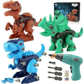Kids Toys Stem Dinosaur Toy: Take Apart Dinosaur Toys For Kids 3-5| Learning Educational Building Construction Sets With Electric Drill| Birthday Gifts For Toddlers Boys Girls Age 3 4 5 6 7 8 Year Old