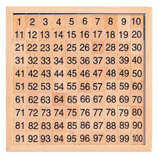 Merryheart Wooden Montessori Math Hundred Board, Counting To 100 For Kindergarten, 1-100 Number Board For Toddlers, Counting Toy For Math, Montessori Math Game Board With Storage Bag