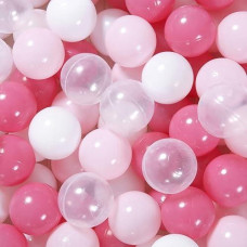 Trendplay Balls For Ball Pit Pink - Child Ball Pit For Baby Toddlers 1-3 With Clear Balls, 100 Pcs