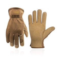 Handlandy Men Leather Gardening Gloves, Utility Work Gloves For Mechanics, Construction, Driver, Dexterity Breathable Design Xx-Large