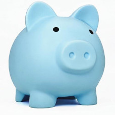 Cute Piggy Bank For Sbrvaniy Pig Money Bank Coin Bank For Boys And Girls My First Unbreakable Money Bank Large Size Decoration Savings (Blue)