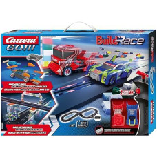 Carrera Go!!! Build 'N Race 62529 Racing Set 3.6 Electric Powered Slot Car Racing Kids Toy Blocks Race Track Set Includes 2 Hand Controllers And 2 Cars In 1:43 Scale