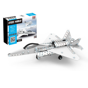 Steel World Assembled Short-Wing Fighter Toy Model Metal Building Block Set Construction Toys For Children And Adults