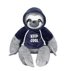 Sloth Stuffed Animal Soft Three-Toed Removable Blue T-Shirt Hanging Plush Sloth Hands That Connect Plush Toys 12 Inches