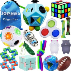 Jophmo Fidget Toys Pack 18 Pcs Sensory Toys Stress Relief And Anti-Anxiety Tools Bundle For Adults And Kids Birthday Gifts Classroom Rewards Stocking Stuffers Prize Box