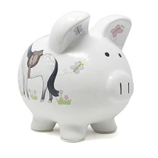 Child To Cherish Ceramic Piggy Bank For Girls, Giddy Up Horse