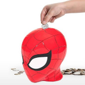 Jay Franco Marvel Spiderman Ceramic Coin Bank - Kids Decor Money Saving Piggy Bank (Official Marvel Product)