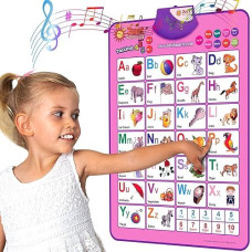 Just Smarty Interactive Alphabet Wall Chart | Talking Abcs & 123S Music Poster | Learning Toys For Toddlers 1-3 | Best Gift For Toddler Girl Ages 1 2 3 4 5 | Learning Posters For Toddlers 2-4 Years