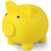Hizgo Piggy Bank | Plastic Piggy Bank | Coin Bank For Kids | Baby Shower & Birthday & Children'S Day Nursery Decor | Yellow