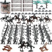 Amor Present Medieval Knights Toys, Knight Action Figurines For Kids Children Army Men Toy Soldiers, 124Pcs With Storage Container