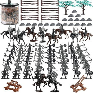 Amor Present 124 Pcs Medieval Knights Toys Figurines For Kids Children Medieval Playsets
