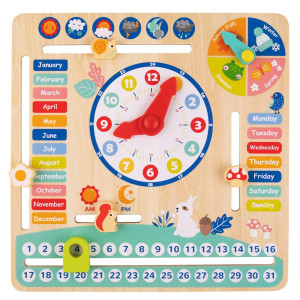 Tookyland Montessori Educational Wooden Learning Toys Kids Daily Calendar