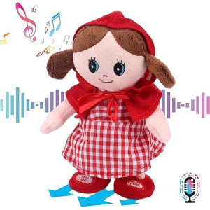 Hopearl Talking Singing Doll Repeats What You Say Walking Electric Interactive Animated Toy Speaking Plush Buddy Gift For Toddlers, 8''