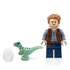 Lego Jurassic World Dominion - Owen Grady Minifigure (With Blue The Raptor And Dinosaur Egg) 75930