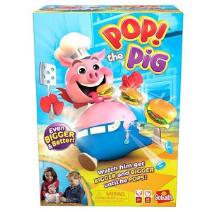 Goliath Pop The Pig - Bigger & Better - Belly-Busting Fun As You Feed Him Burgers And Watch His Belly Grow, Multi Color