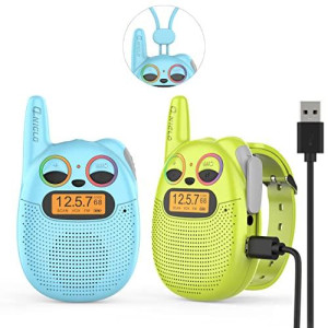 Qniglo Walkie Talkies For Kids Rechargeable 2 Pack,Christmas Birthday Gifts Toys For Age 3-12 Boys Girls, Long Range Kids Walky Talky With Fm Radios For Family Kids Adventure Camping Hiking Spy Games