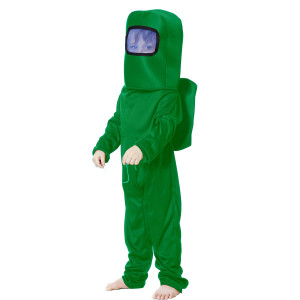 Noucher Kids Astronaut Costume Game Space Suit Red Jumpsuit Halloween Backpack Cosplay Costumes For Boys Kids Girls Aged 3-10(Tag S(3-4T), Green)